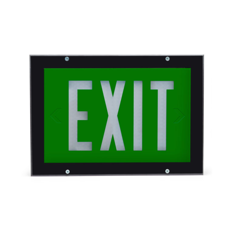 Recessed Exit Sign that is self-luminous and does not require electricity or external light source. The Isolite 2040-80.