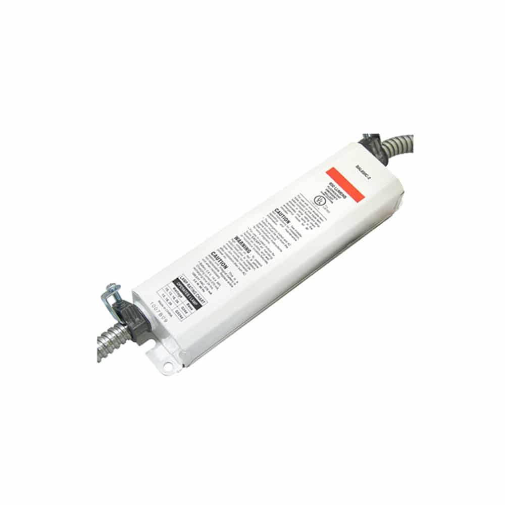 The BAL650C2 Emergency Fluorescent Ballasts can operate one or two lamps in emergency mode for a minimum of 90 minutes.