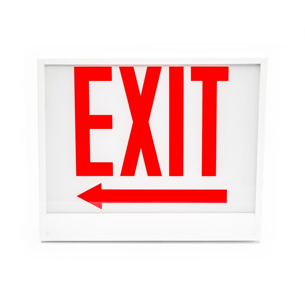 Chicago Approved LED Exit Sign with contemporary steel housing design. The Isolite CLP.