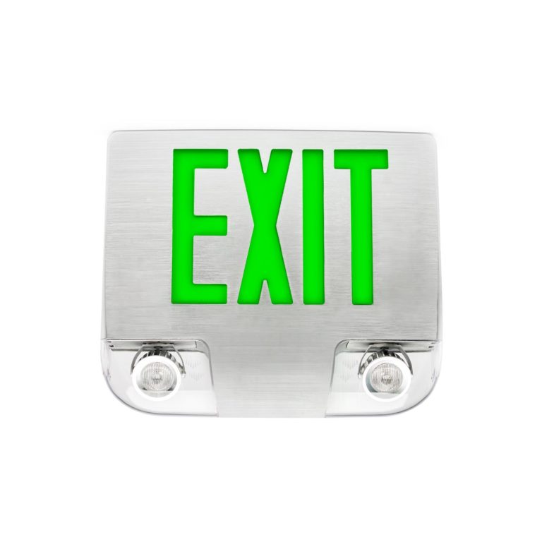 The DCL Die-Cast LED Exit & Emergency Combo has a stylish design and uses ultra-bright, energy-efficient Red or Green LEDs.
