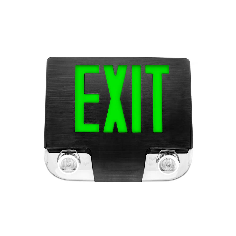 The DCL Die-Cast LED Exit & Emergency Combo has a stylish design and uses ultra-bright, energy-efficient Red or Green LEDs.