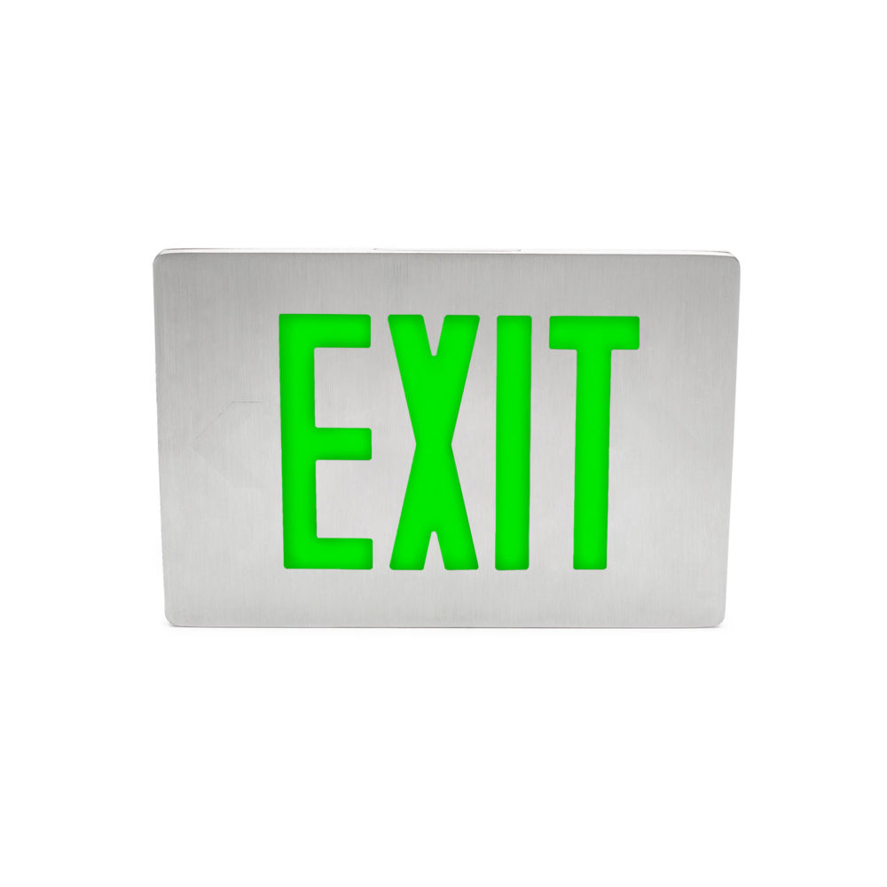 Hybrid, Thin Exit Sign that combines LED and Photoluminescence together. The Isolite DTH2.