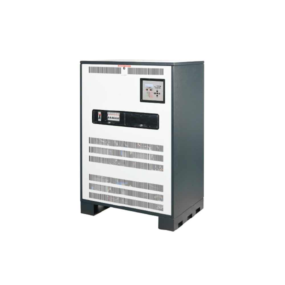 Two Phase Modular AC Inverter with a 2,200-12,500 VA rating. The Isolite E3MAC-2P.