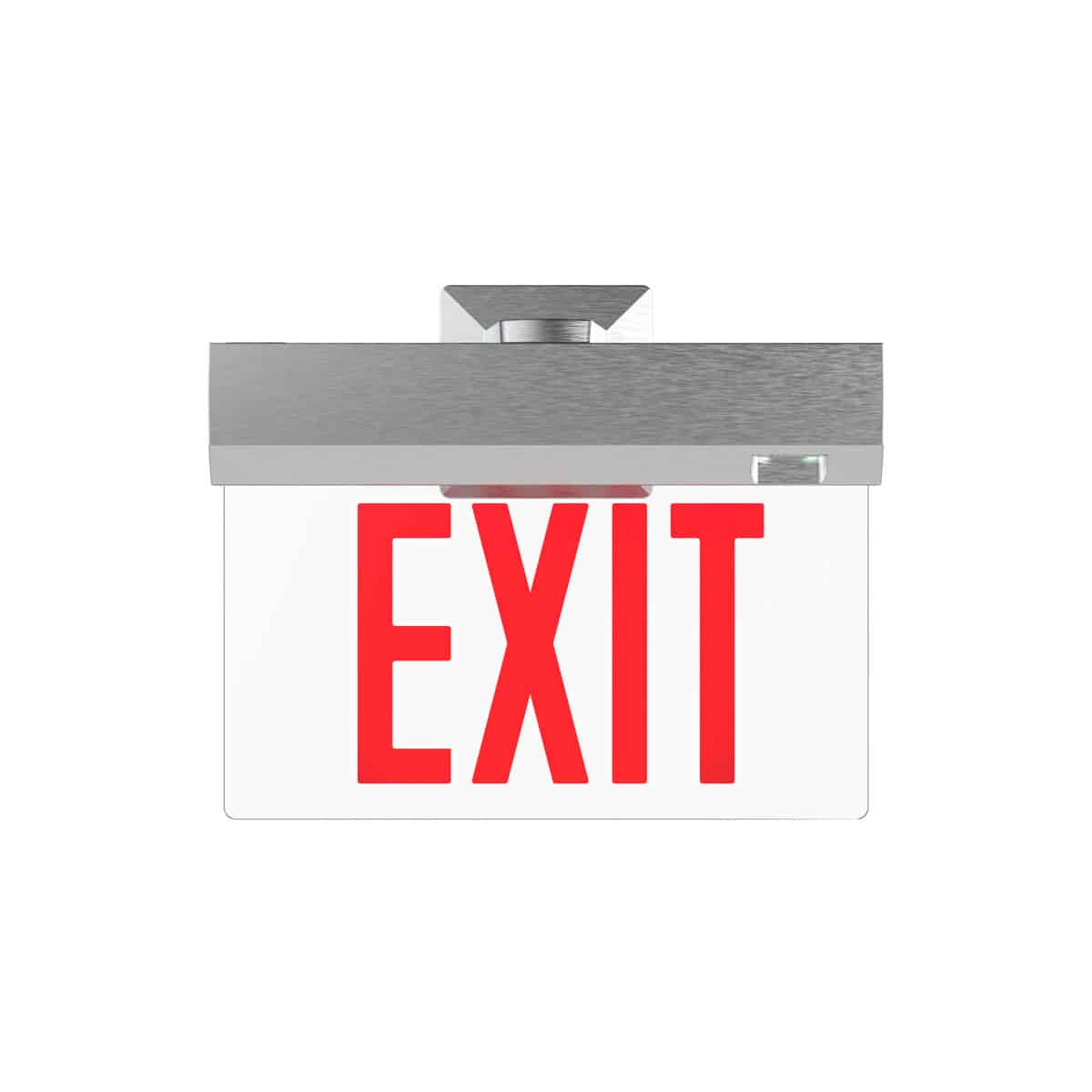 The ELT2-BACK-MOUNT-BRUSHED-ALUMINUM Elite Edge-Lit Exit Sign is a maintenance-free LED Light source with 25+ years life expectancy.