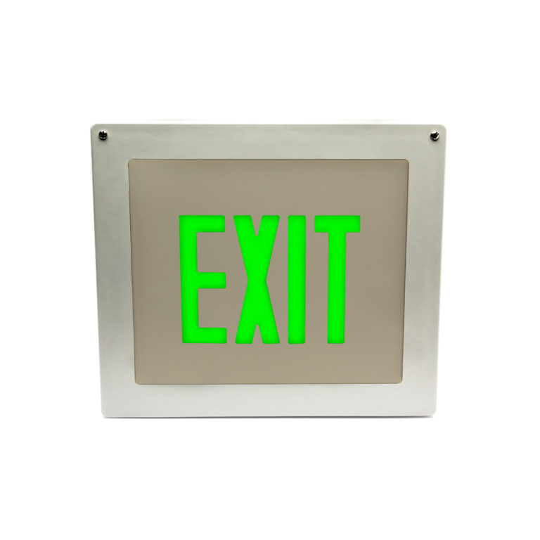 The HZE Class 1 Div 2 LED Exit Sign is approved for hazardous environments and is corrosion-resistant.