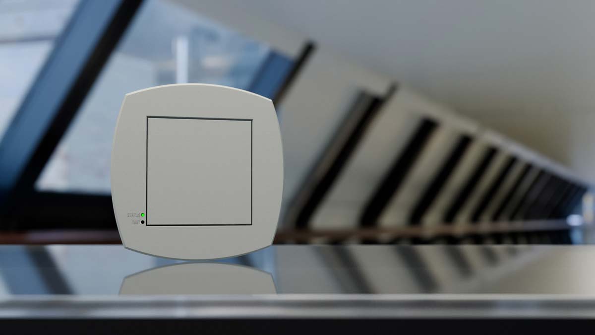An Isolite MIGN2 emergency light with a closed door