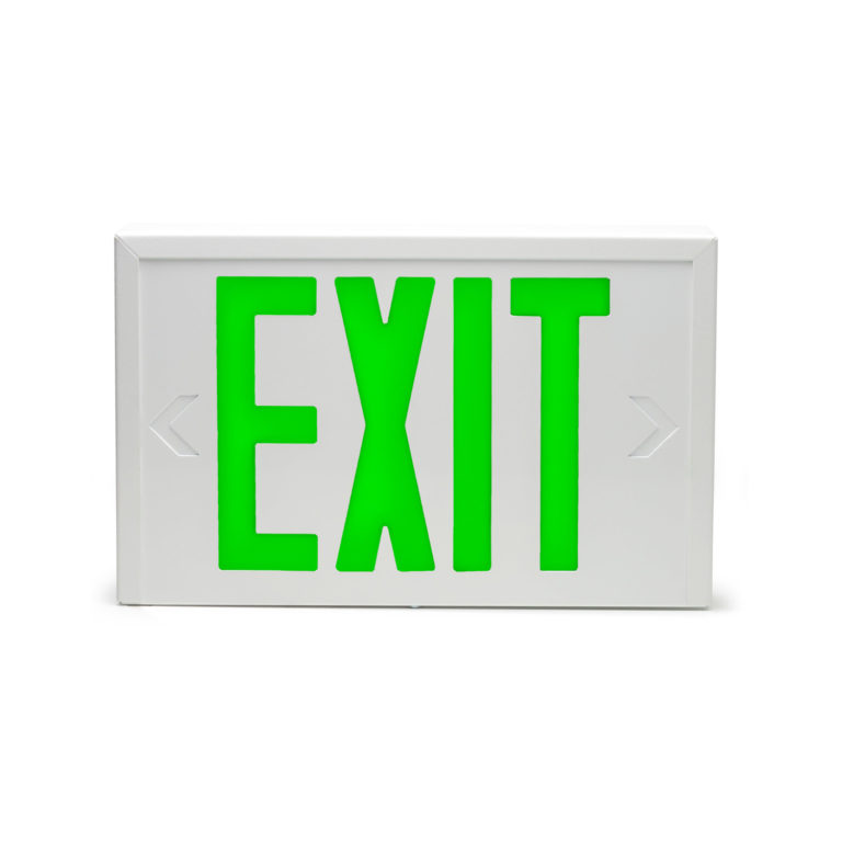 LED Exit Sign with steel housing and energy efficient high output LEDs. The Isolite LP.