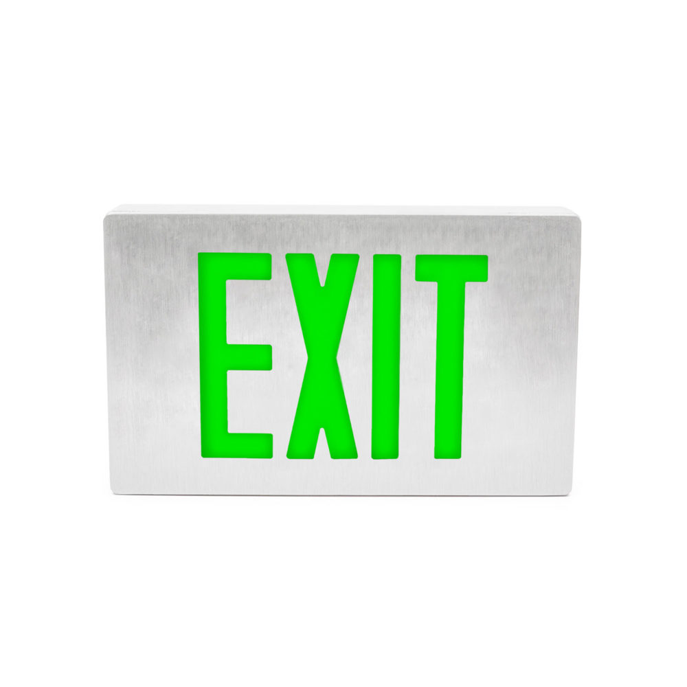 LED Exit Sign Made of Die-Cast Aluminum with brownout detection. The Isolite LPDC.