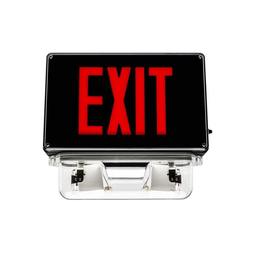 Heavy-Duty Die-Cast Exit Sign and Emergency Light Combo with a vandal-resistant, polycarbonate lamp housing unit. The Isolite MAX-C.