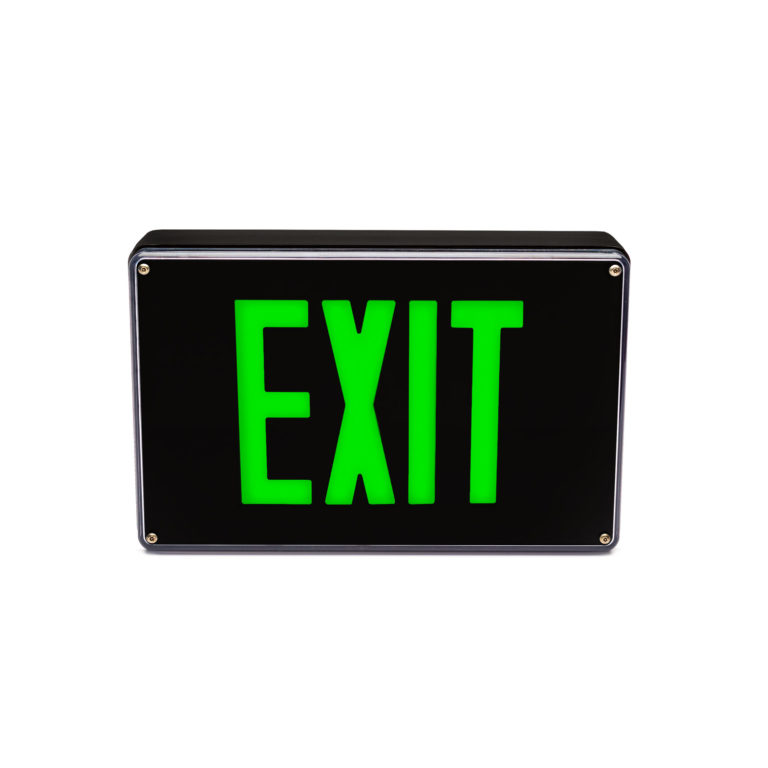 Low Profile Exit Sign made of die-cast aluminum and LED lighting. The Isolite MAX2.0.