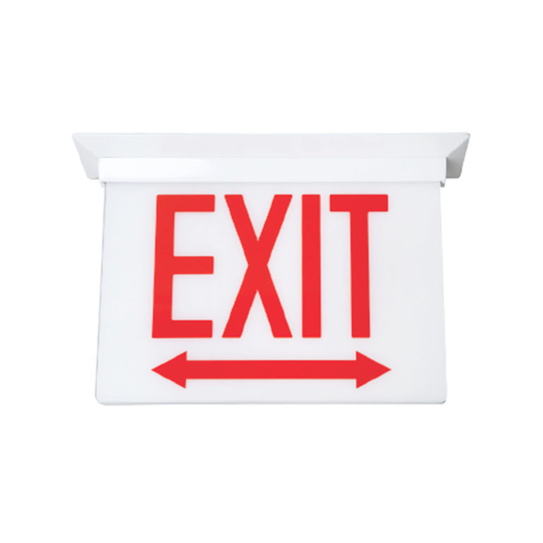 Chicago Approved, LED Edge-Lit Exit Sign with a plenum rated recessed back box. The Isolite PG.