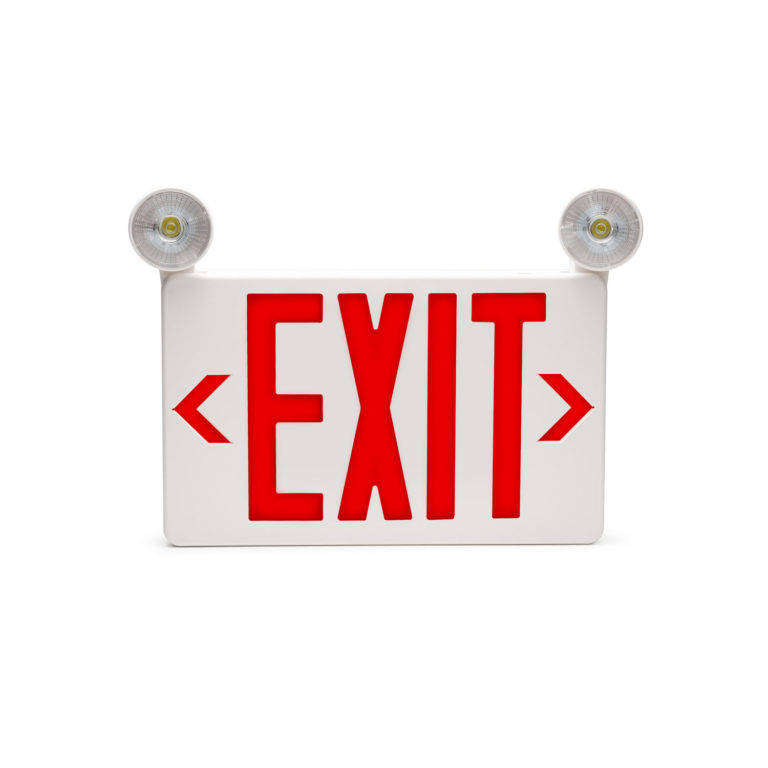 LED Exit Sign and Emergency Light Combo that is made with high-impact thermoplastic. The Isolite RLC-LED.