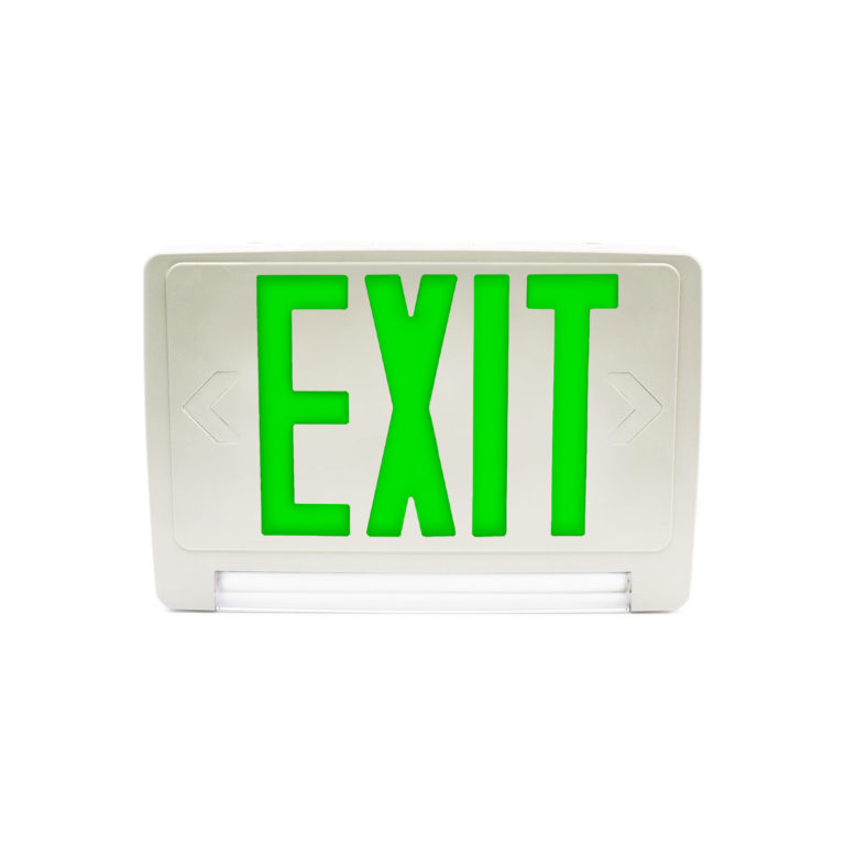 Energy-Efficient, Thermoplastic Pipe Exit Sign and Emergency Light Combo ideal for damp locations. The Isolite RLP.