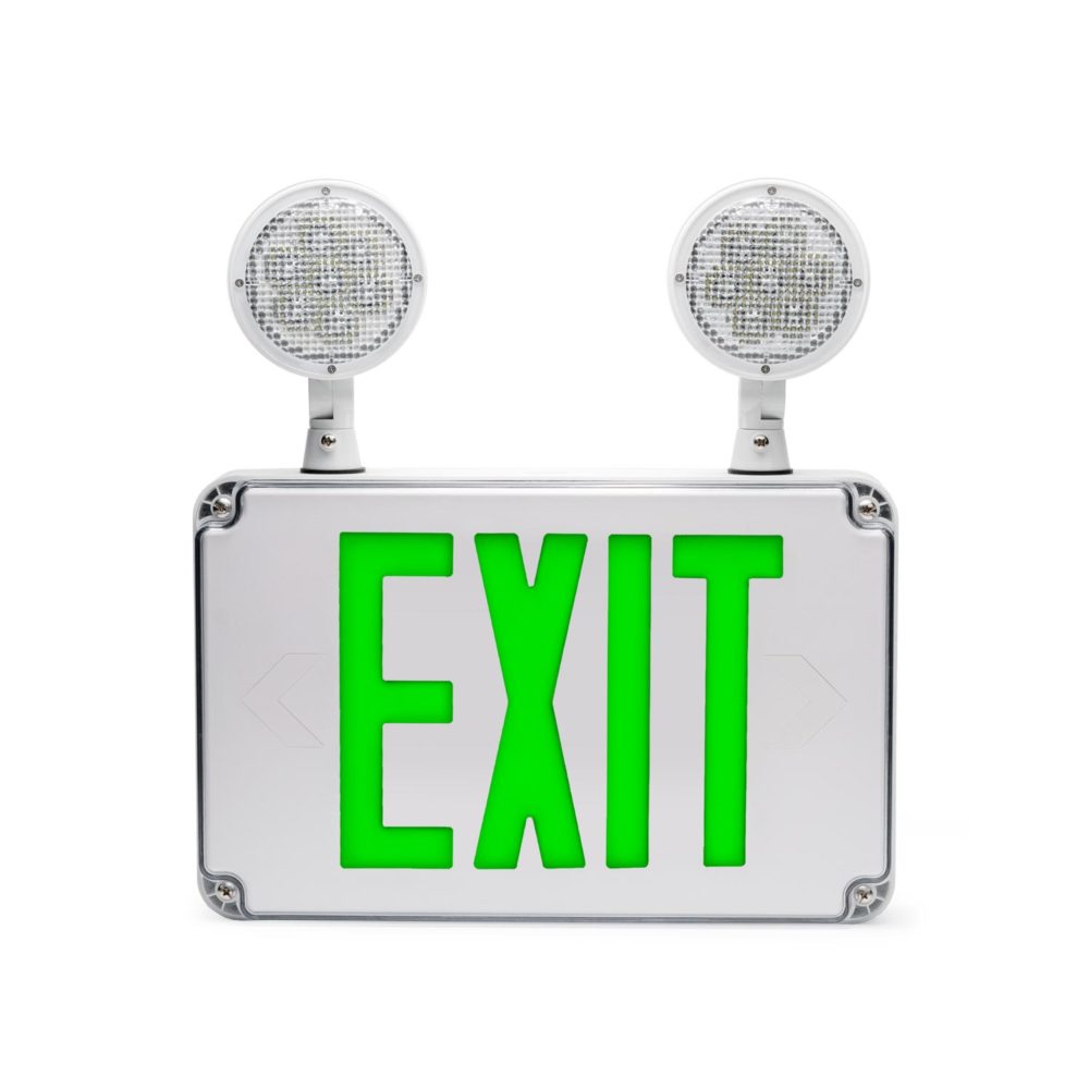 Thermoplastic, LED Exit Sign ideal for wet locations. The Isolite RWL-C.