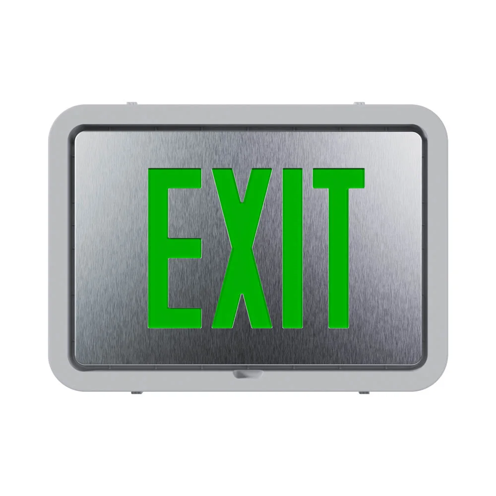 Remote LED Exit Sign made of thinline die-cast aluminum and 7 times brighter than UL 924 requirement. The Isolite TLREM2.
