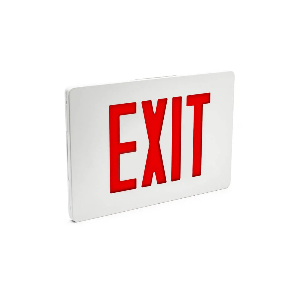 Remote LED Exit Sign made of thinline die-cast aluminum and 7 times brighter than UL 924 requirement. The Isolite TLREM2.