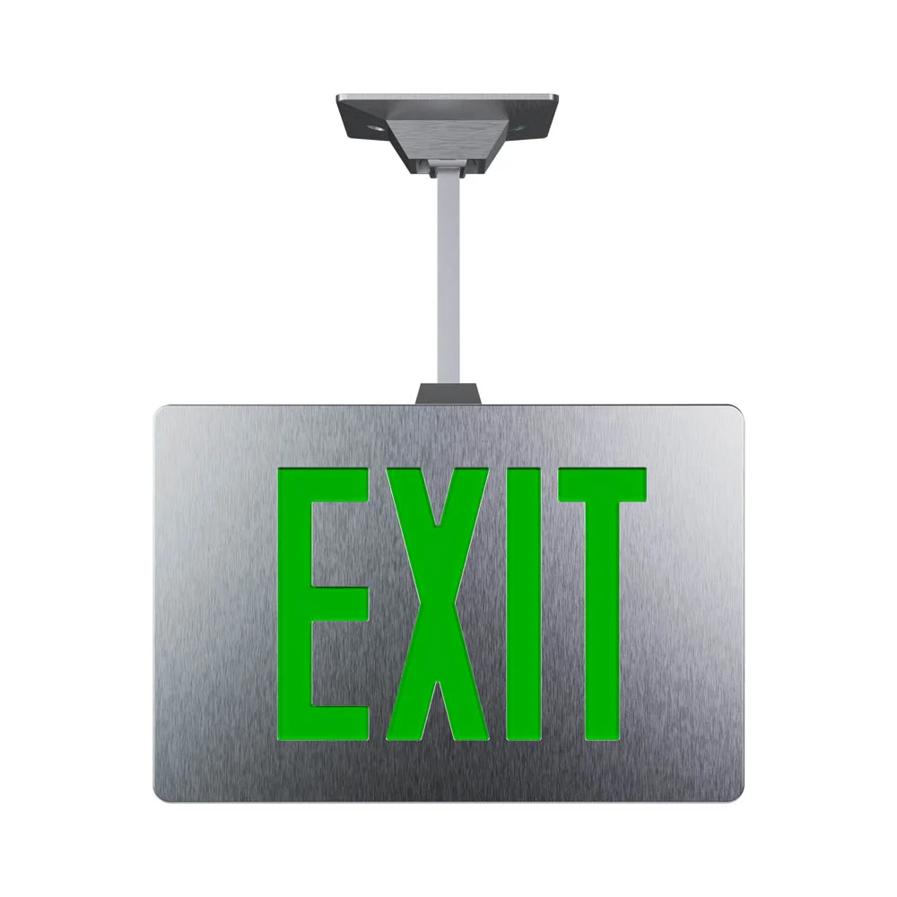 Remote LED Exit Sign made of thinline die-cast aluminum and 7 times brighter than UL 924 requirement. The Isolite TLREM2.