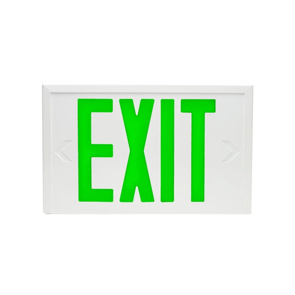 The LP Steel LED Exit Sign has an attractive steel housing unit and provides low power consumption.
