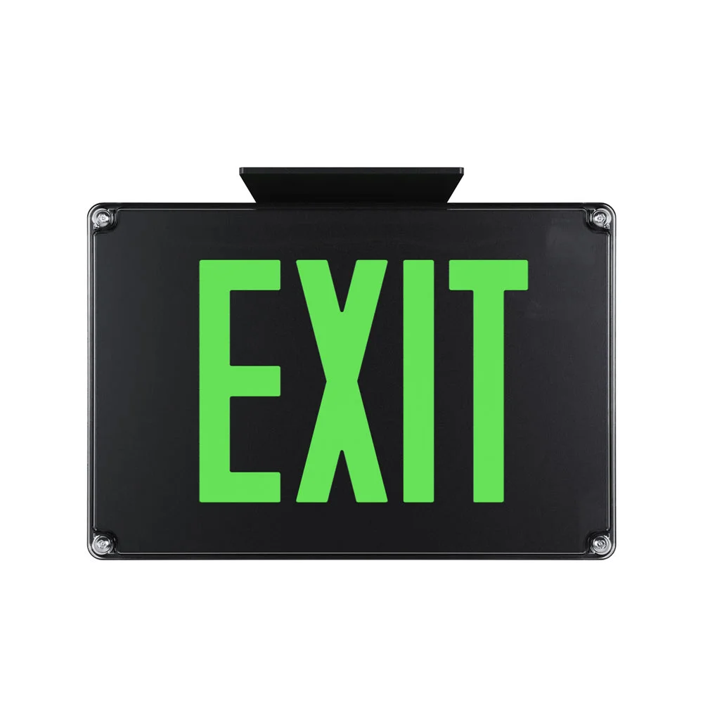 Wet Location Photoluminescent/LED Die-Cast Aluminum Exit Sign