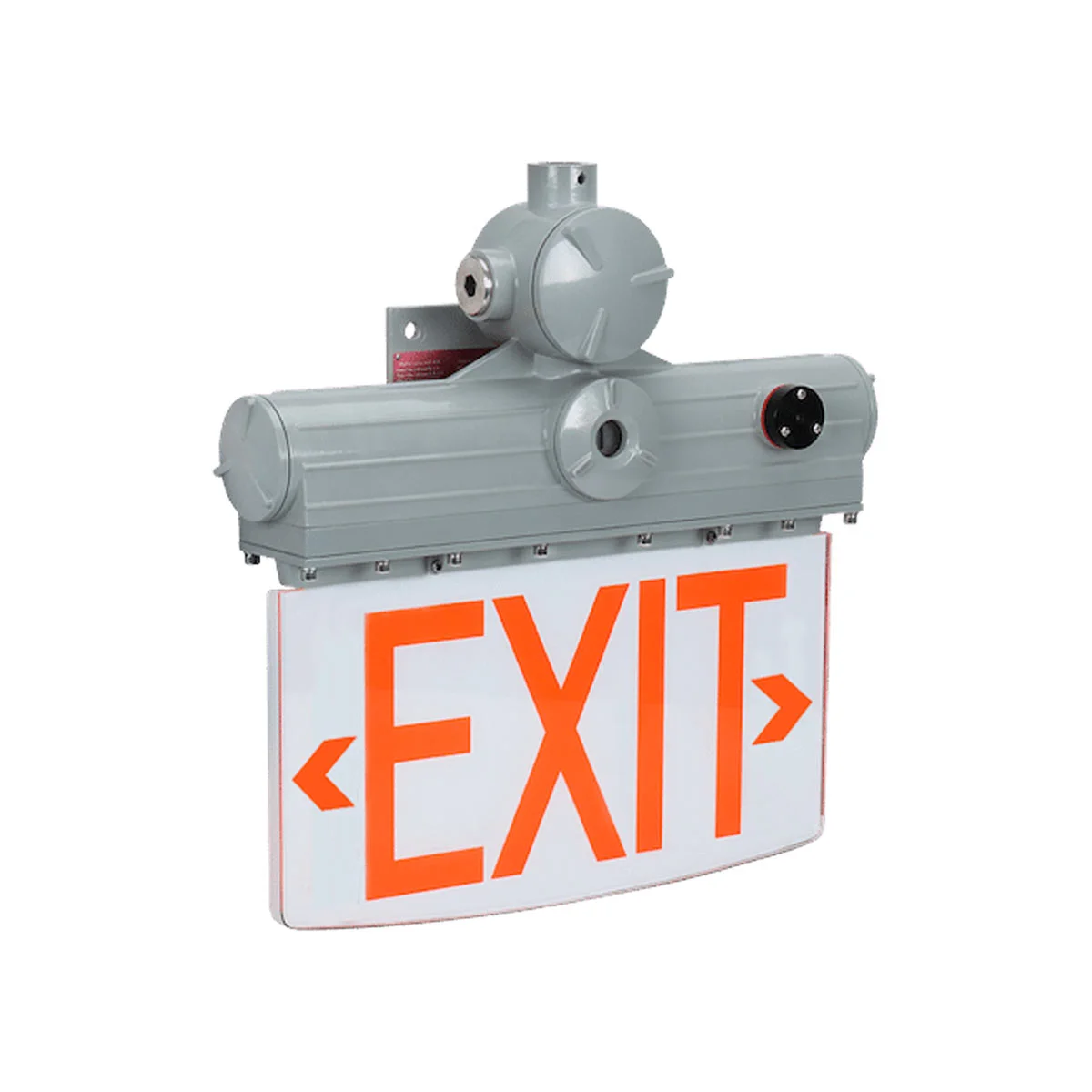 The EXP Explosion Proof LED Exit Sign is designed for hazardous environments and has a zero current low-voltage disconnect.